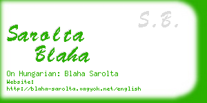 sarolta blaha business card